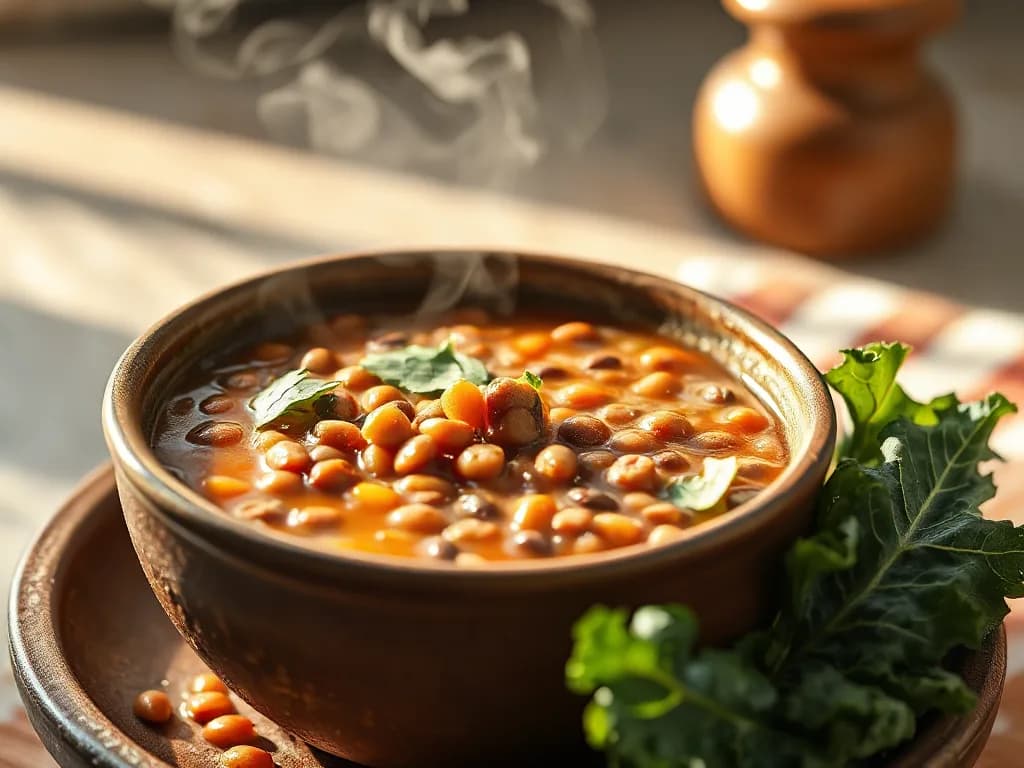 Rustic Garden Harvest Lentil Soup