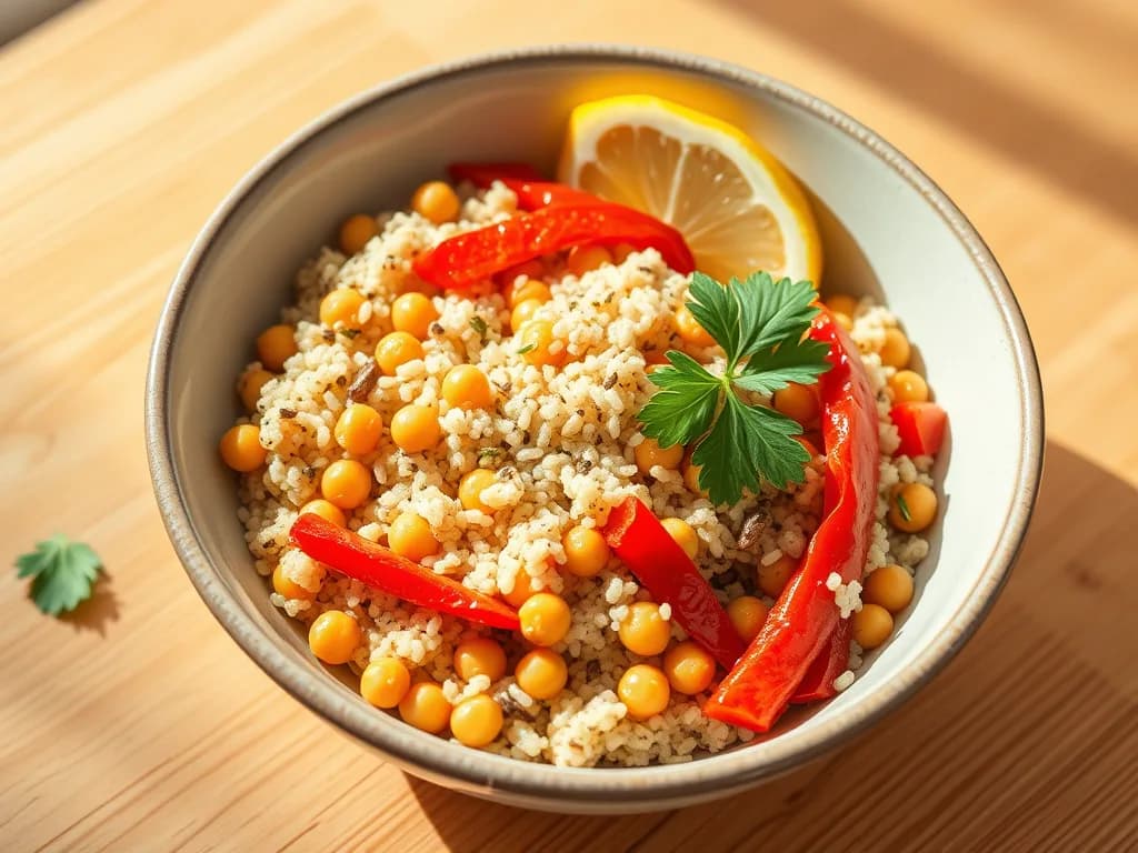 Roasted Red Pepper & Chickpea Quinoa Bowl