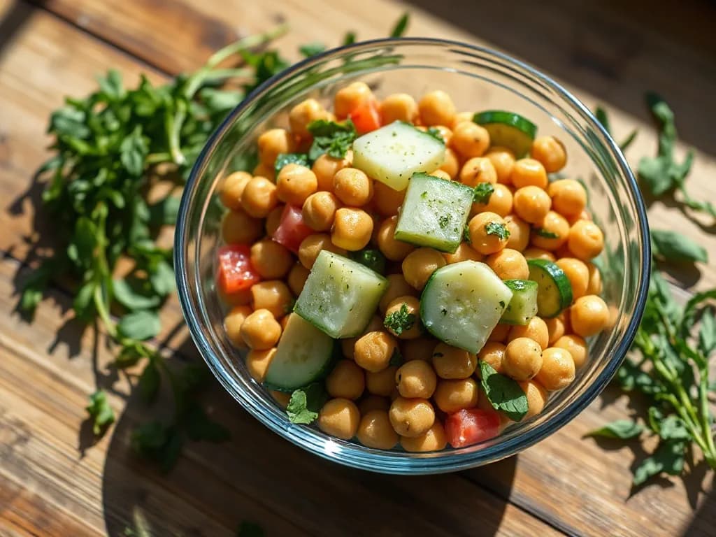 Fresh Chickpea and Cucumber Salad