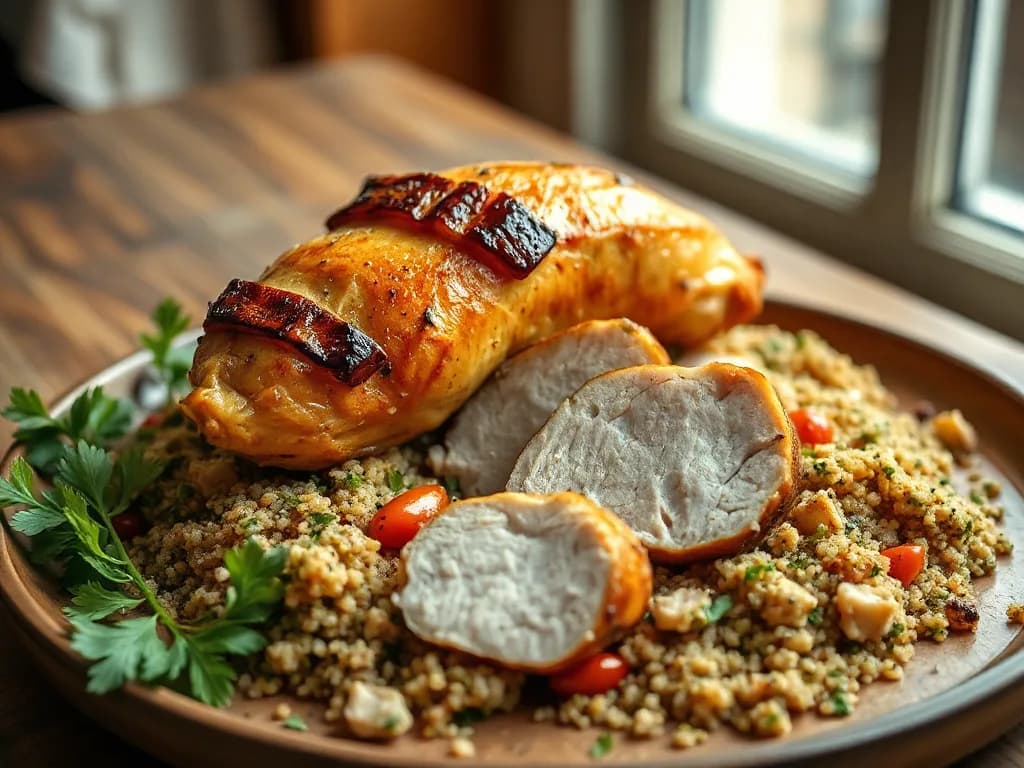 Herb-Roasted Turkey with Quinoa Tabbouleh