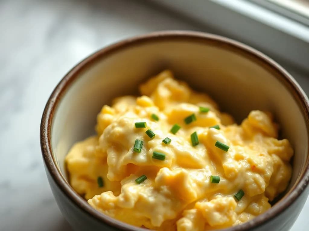 , Creamy Scrambled Eggs with Fresh Chives