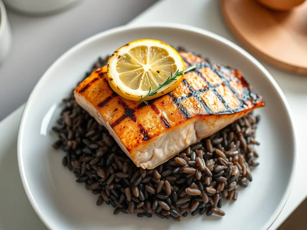 Perfectly Grilled Salmon with Nutty Wild Rice