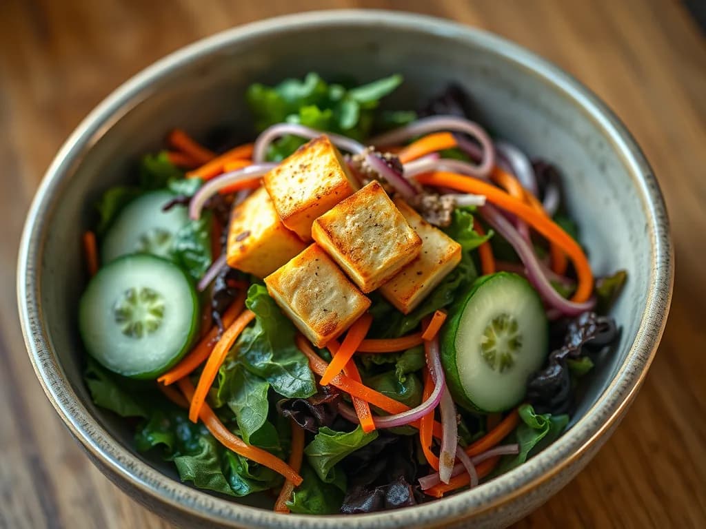 Crispy Tofu & Greens Salad