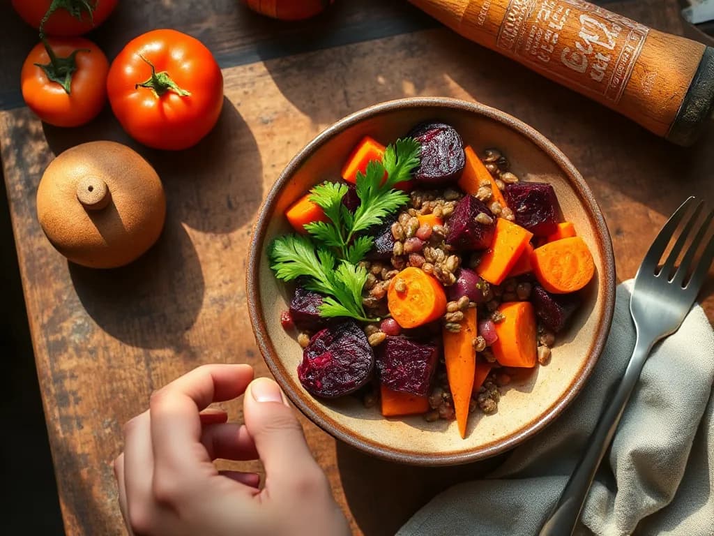 Warm Lentil and Roasted Root Salad