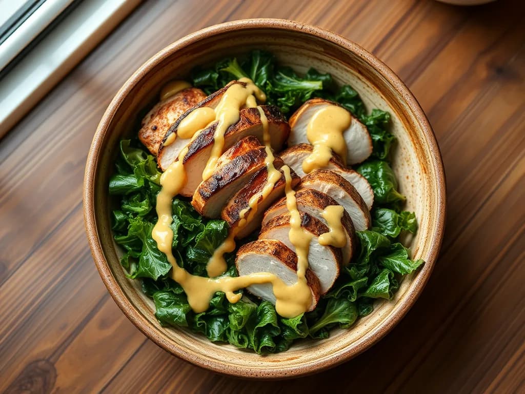 Grilled Kale & Lemon-Tahini Chicken