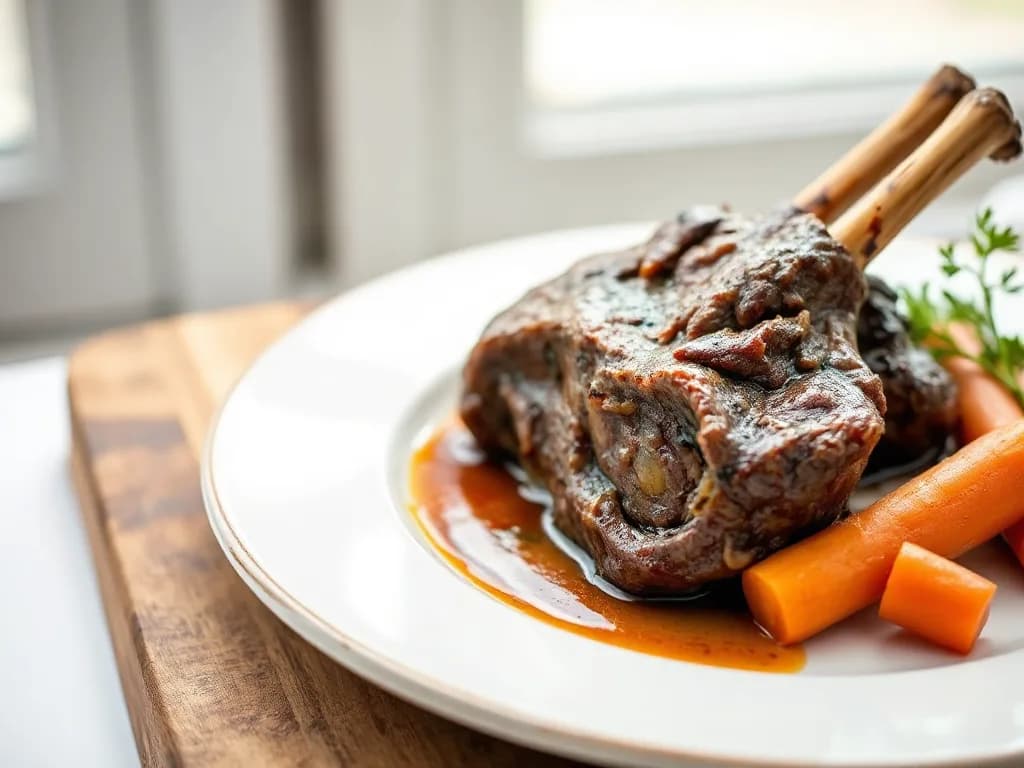 Slow-Braised Lamb Shanks with Honey-Glazed Carrots