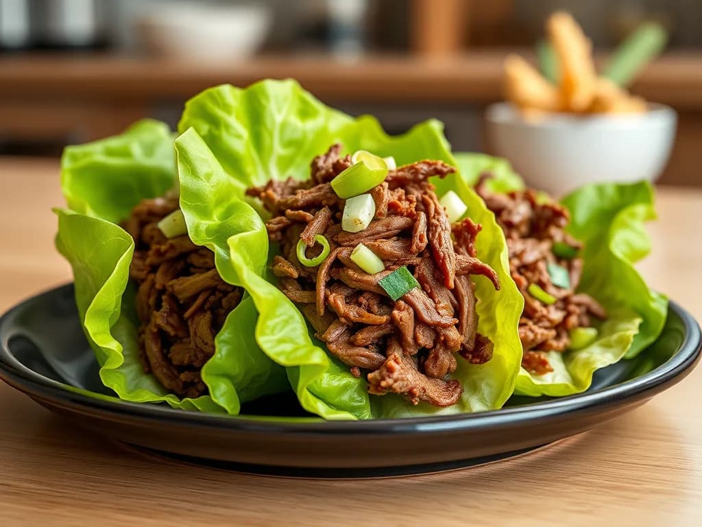Zesty Shredded Beef Lettuce Wraps