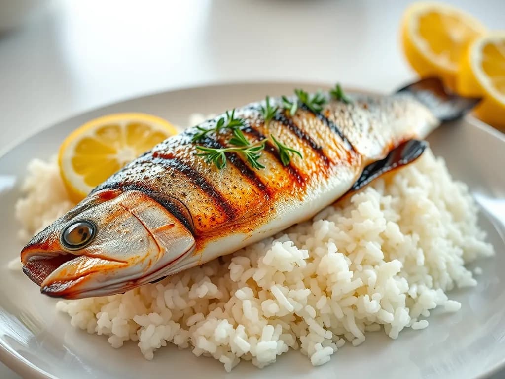 Fresh Grilled Trout with Fragrant Basmati Rice