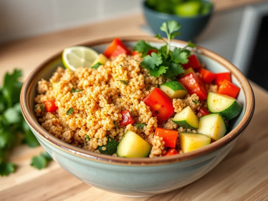 Zesty Ground Turkey and Quinoa Power Bowl