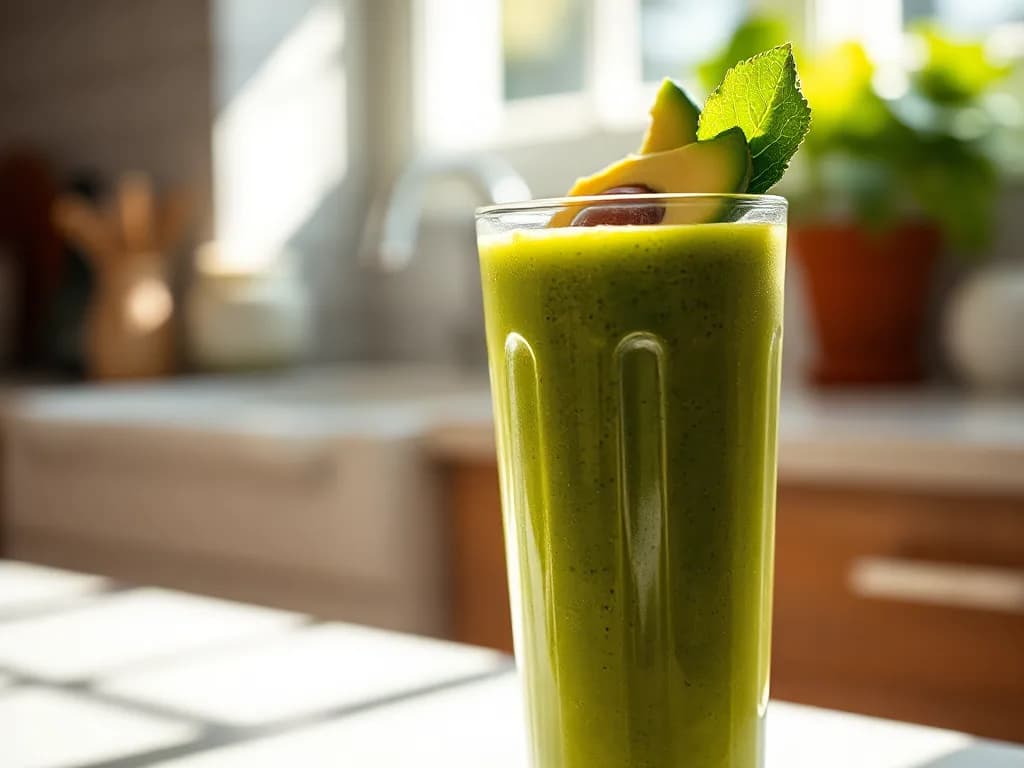 Creamy Kale and Avocado Protein Power Smoothie