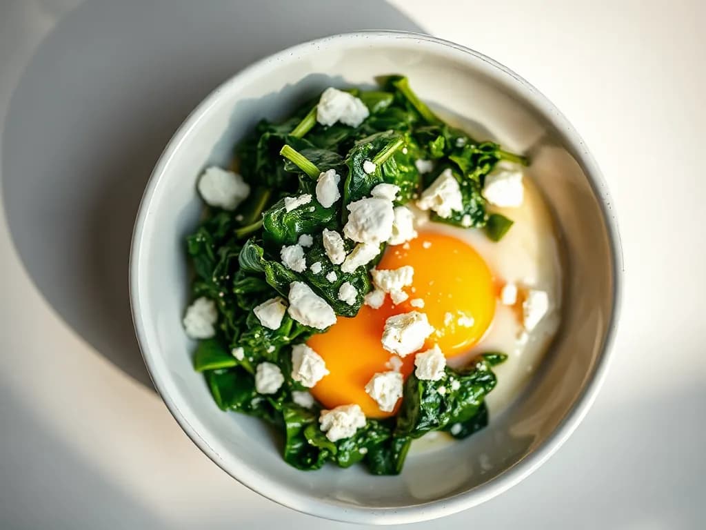 Creamy Spinach and Feta Scrambled Eggs