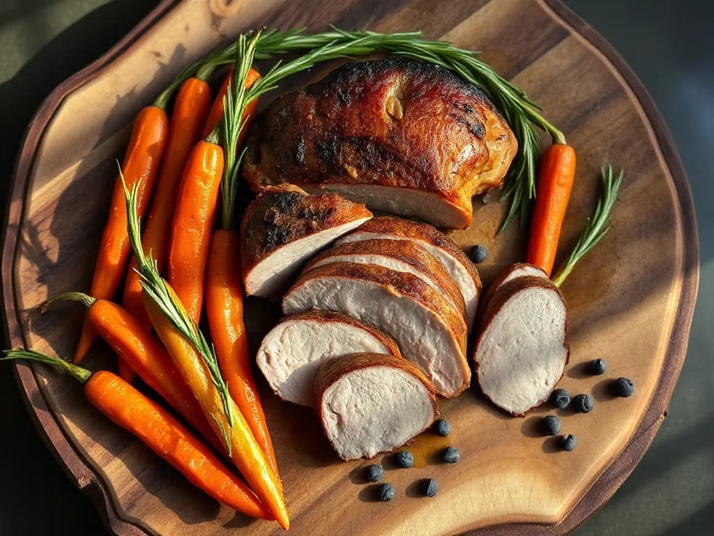 Roasted Pork Tenderloin with Caramelized Heirloom Carrots