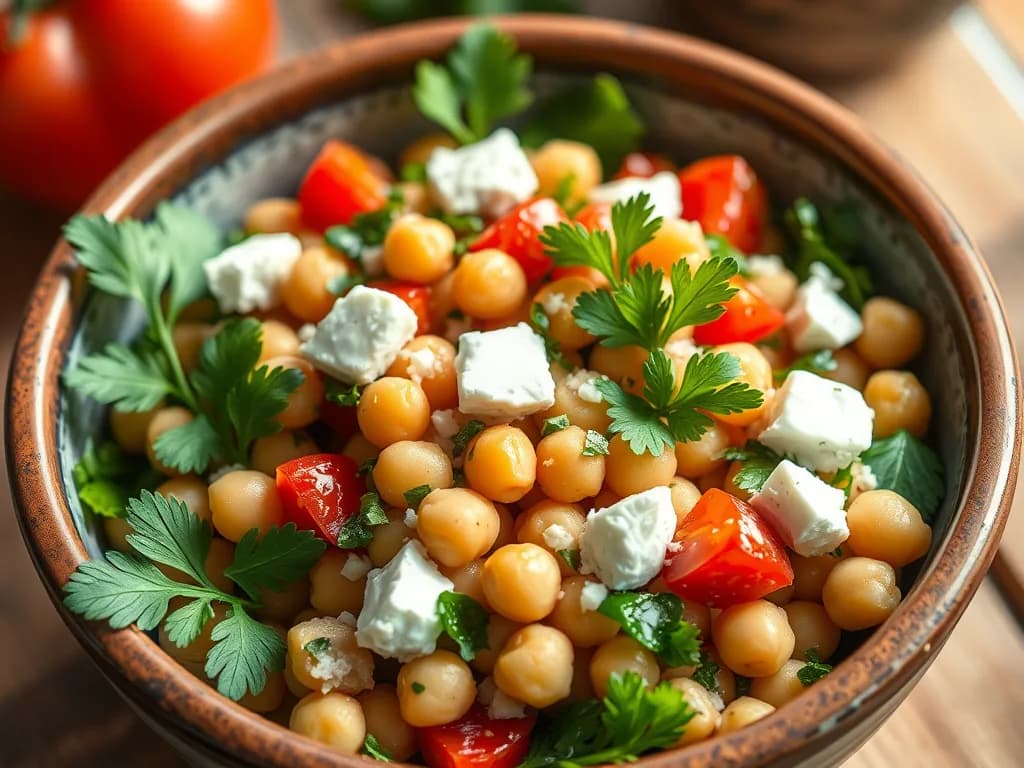 Mediterranean Chickpea Salad with Feta