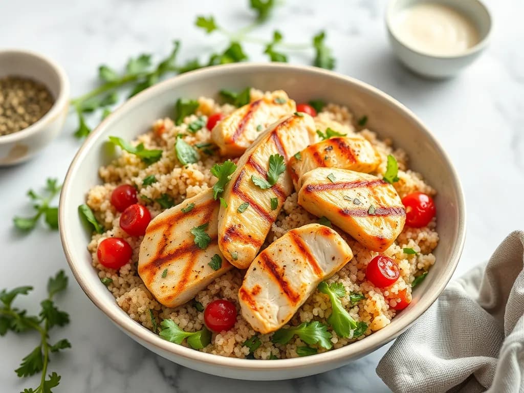 Lemon-Herb Grilled Chicken and Quinoa Salad