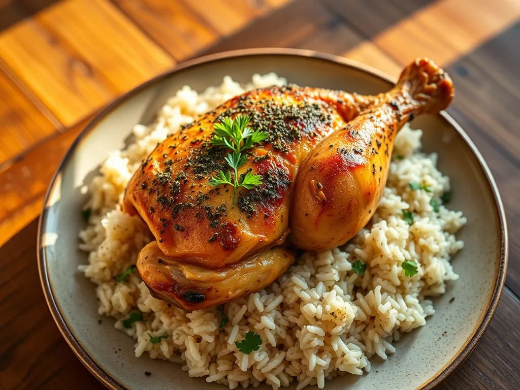 Herb-Roasted Chicken with Zesty Wild Rice