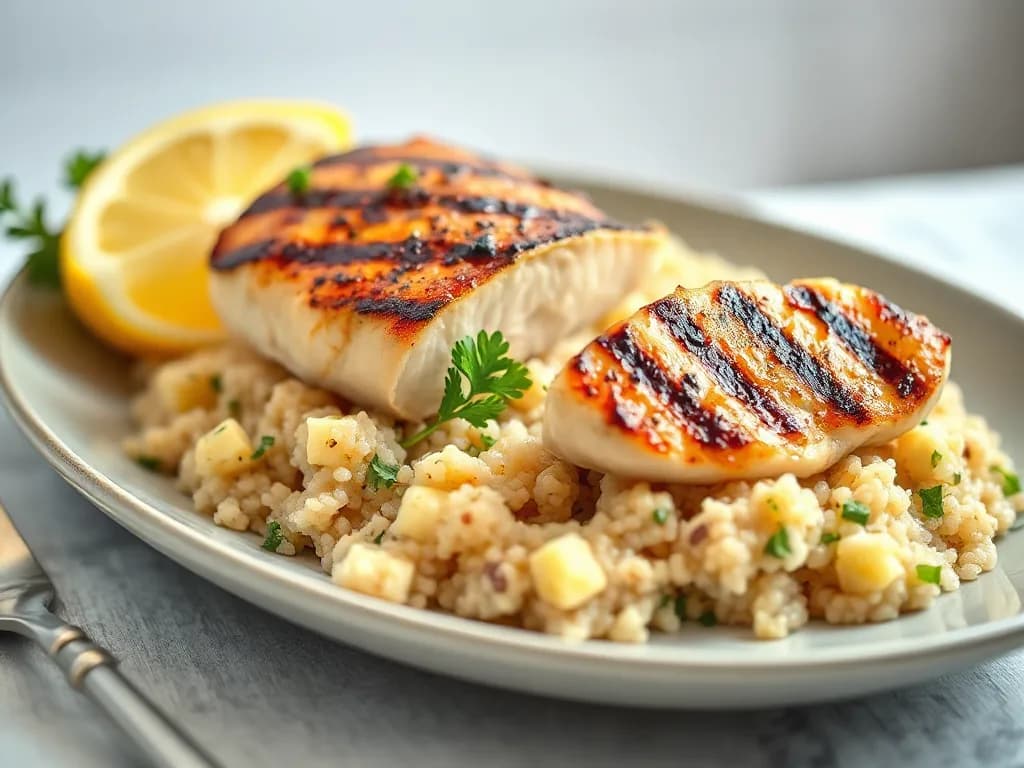 Zesty Grilled Lemon Chicken with Fluffy Quinoa