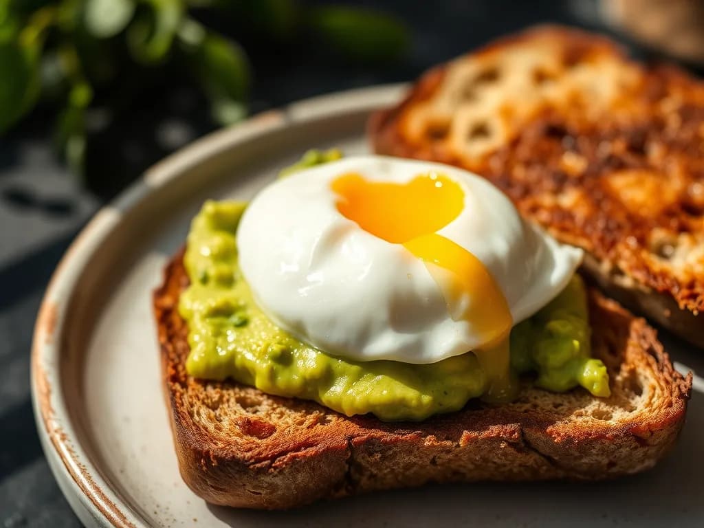 Avocado and Poached Egg on Rye
