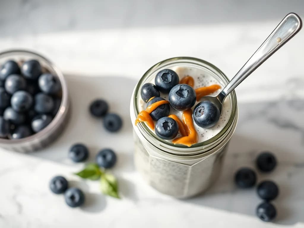 Simple Blueberry Almond Chia Seed Pudding