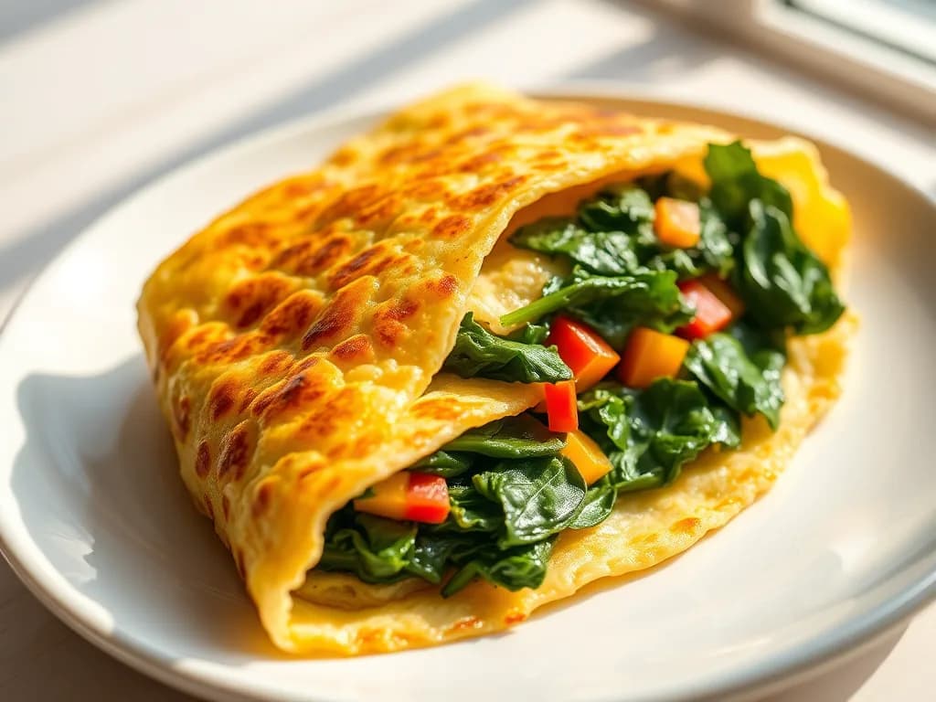 Fresh Spinach and Garden Veggie Omelet