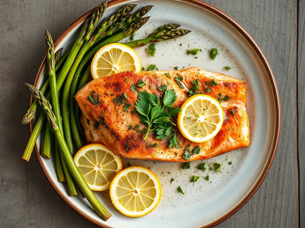 Herb-Crusted Wild Salmon with Roasted Asparagus