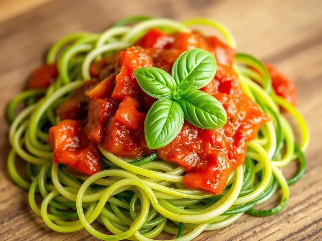 Fresh Zucchini Noodles with Garden Marinara