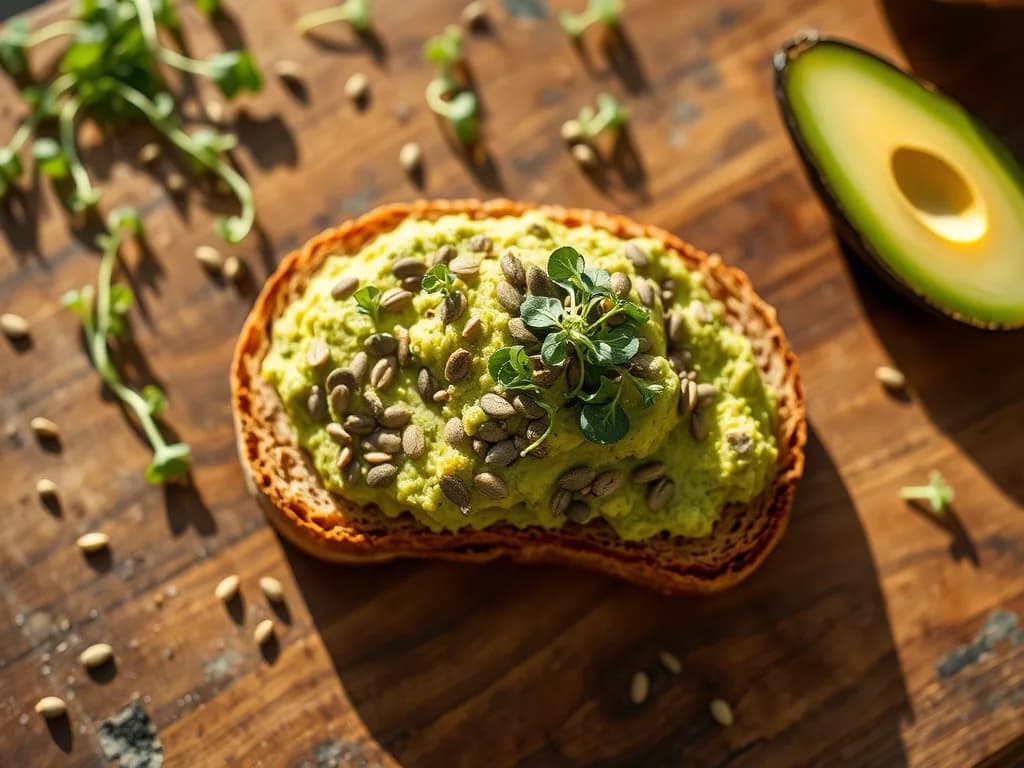 Avocado Mash on Sprouted Rye Toast
