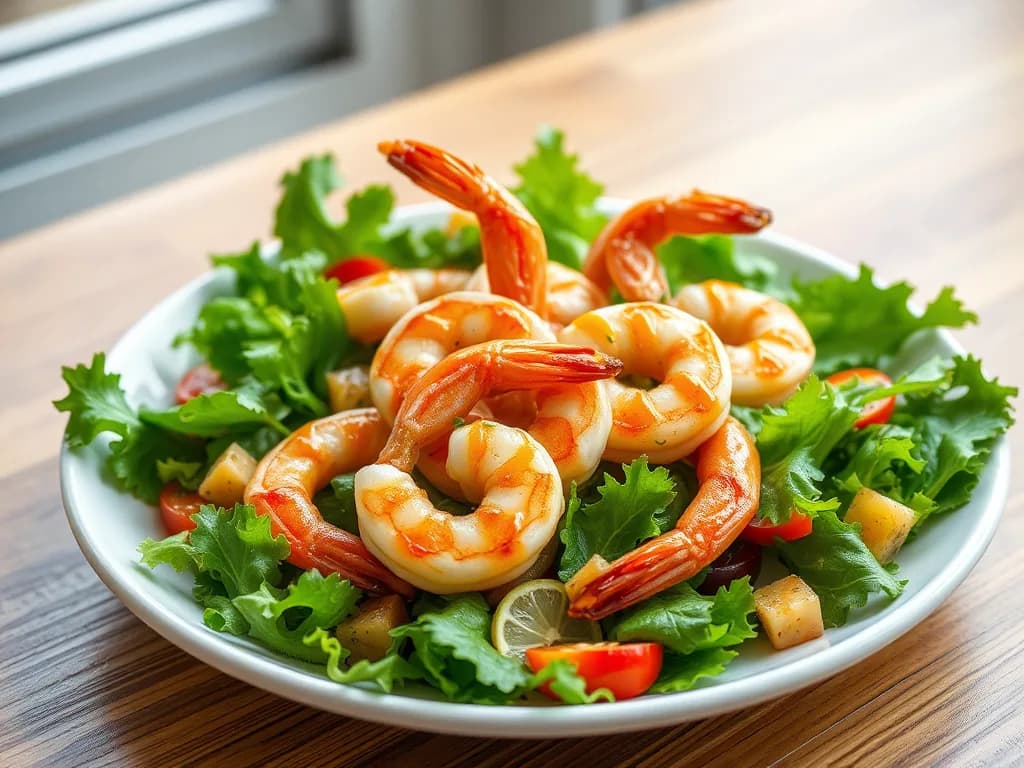 Zesty Grilled Shrimp over Garden Greens