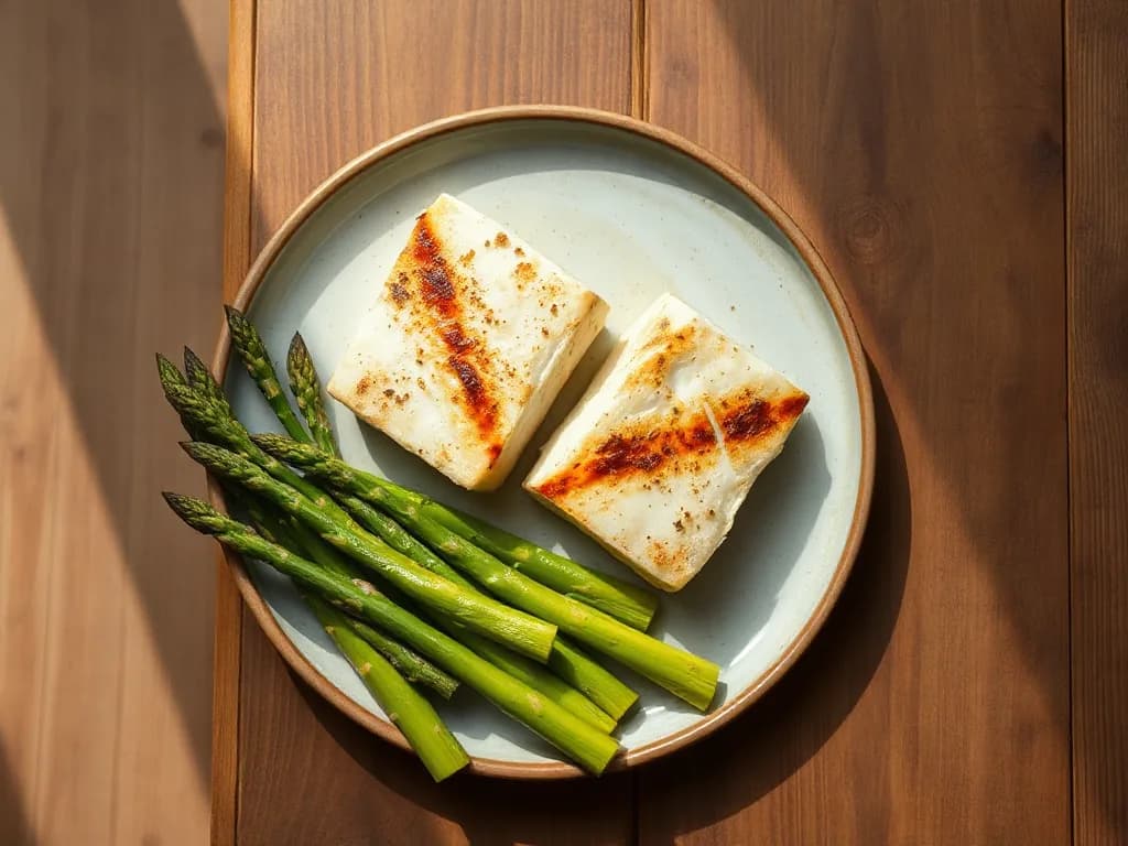 Pan-Seared Cod with Charred Asparagus