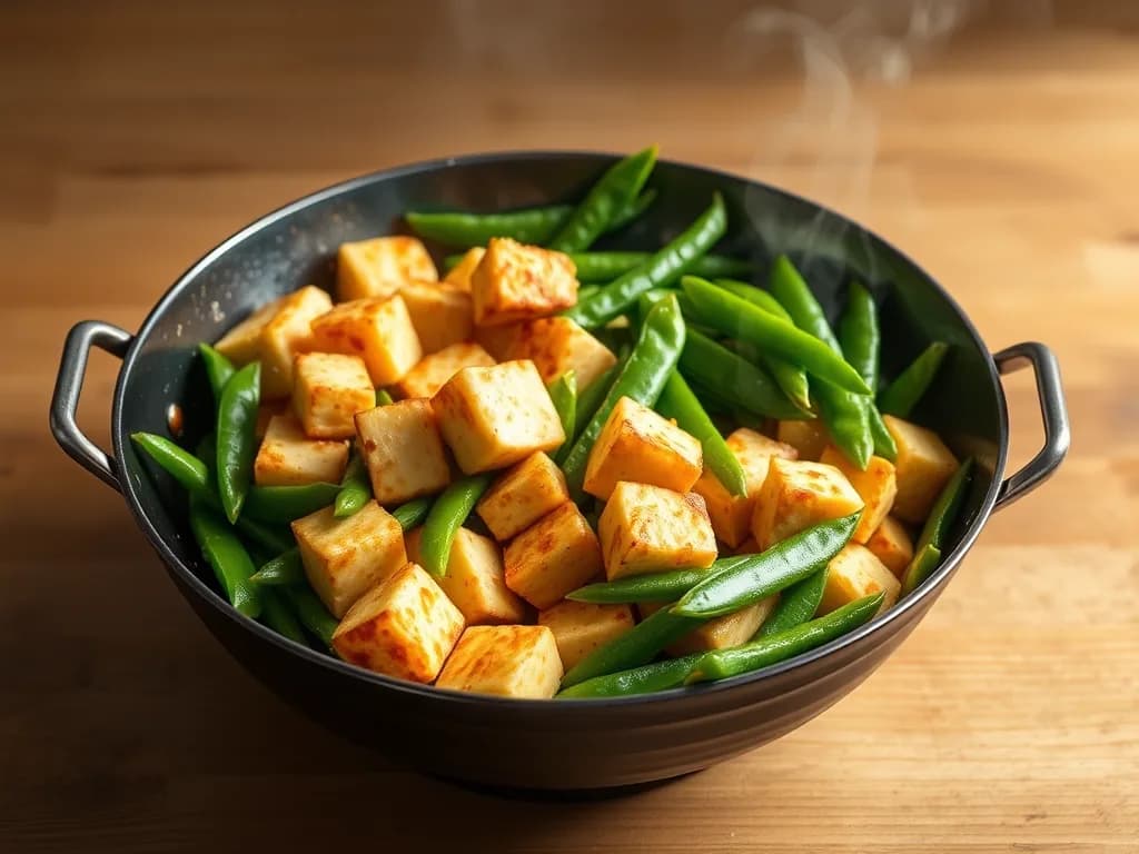 Crispy Stir-Fried Tofu with Snap Peas