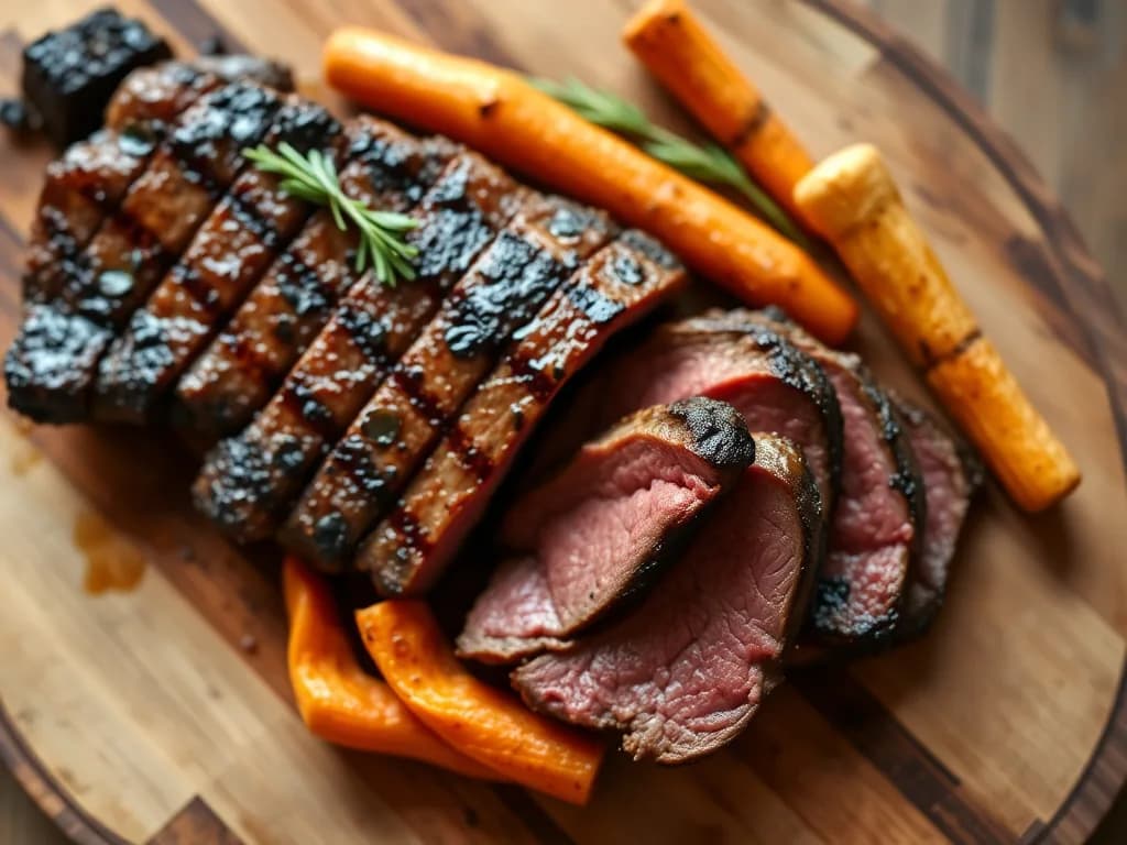 Perfectly Grilled Steak with Herb-Roasted Root Vegetables