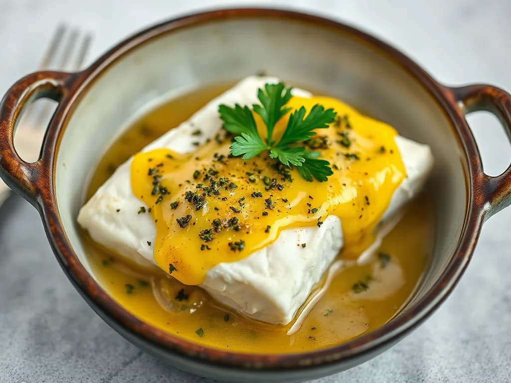 Baked Cod in Lemon-Herb Butter Sauce