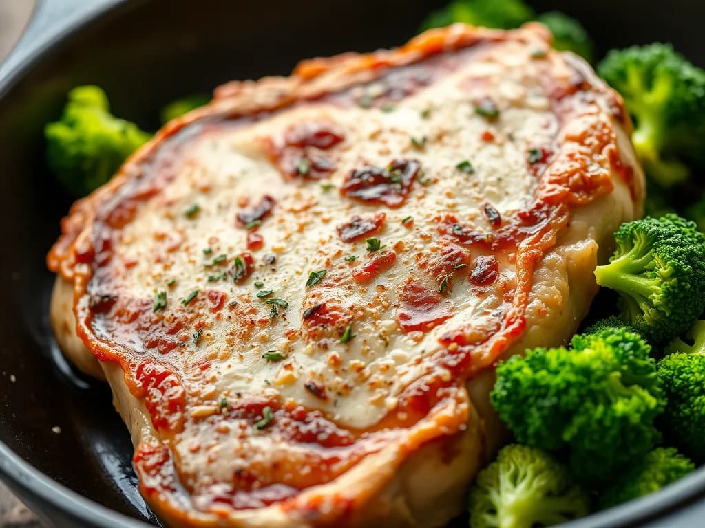 Pan-Seared Pork Chops with Garlic Broccoli