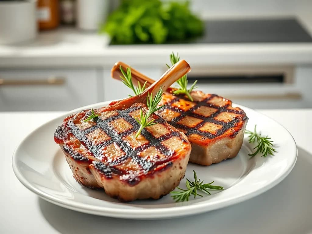 Grilled Lamb Chops with Fresh Rosemary