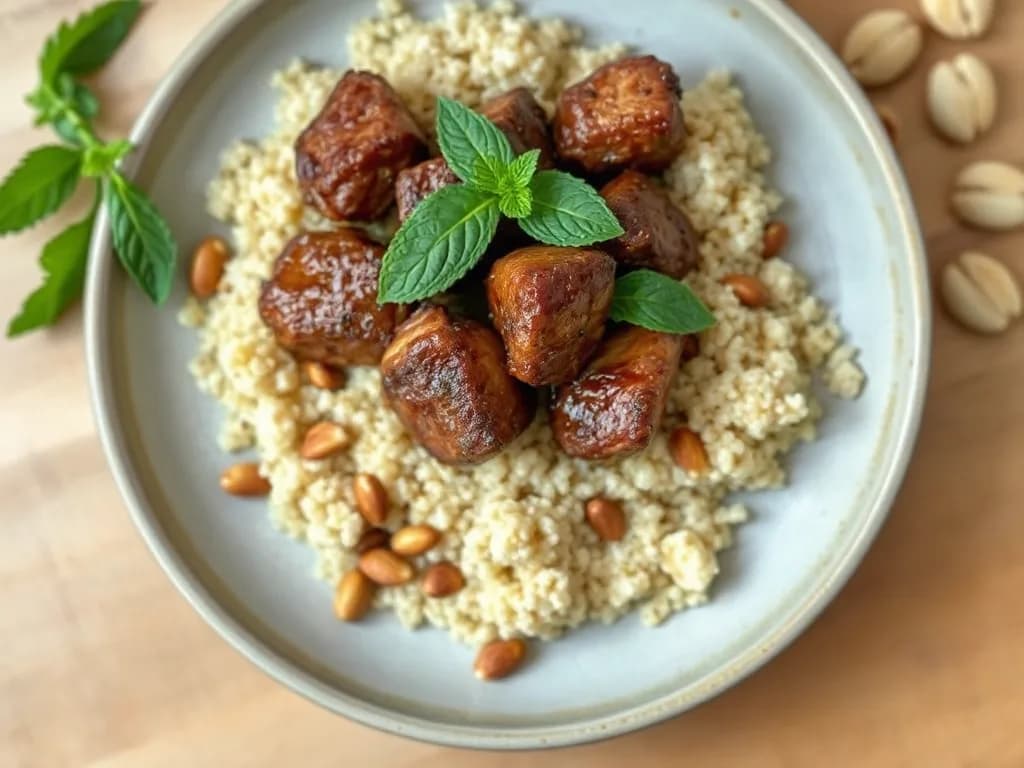 Slow-Roasted Lamb with Fresh Mint and Quinoa