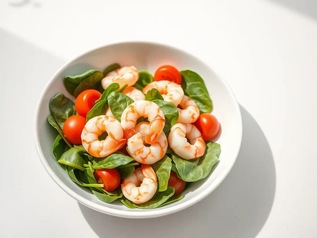 Lemon-Garlic Shrimp and Spinach Salad