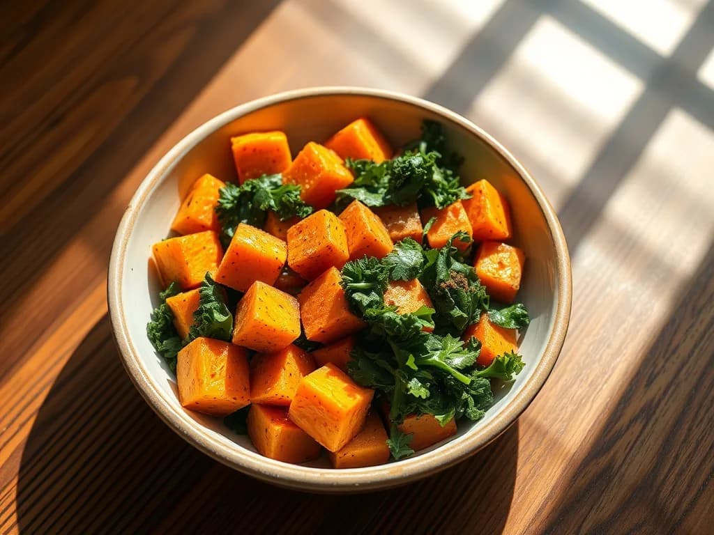 Roasted Sweet Potato and Kale Power Bowl