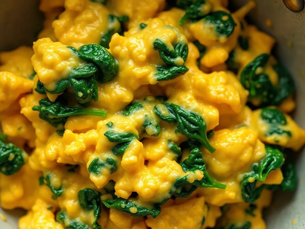 Silky Spinach Scrambled Eggs