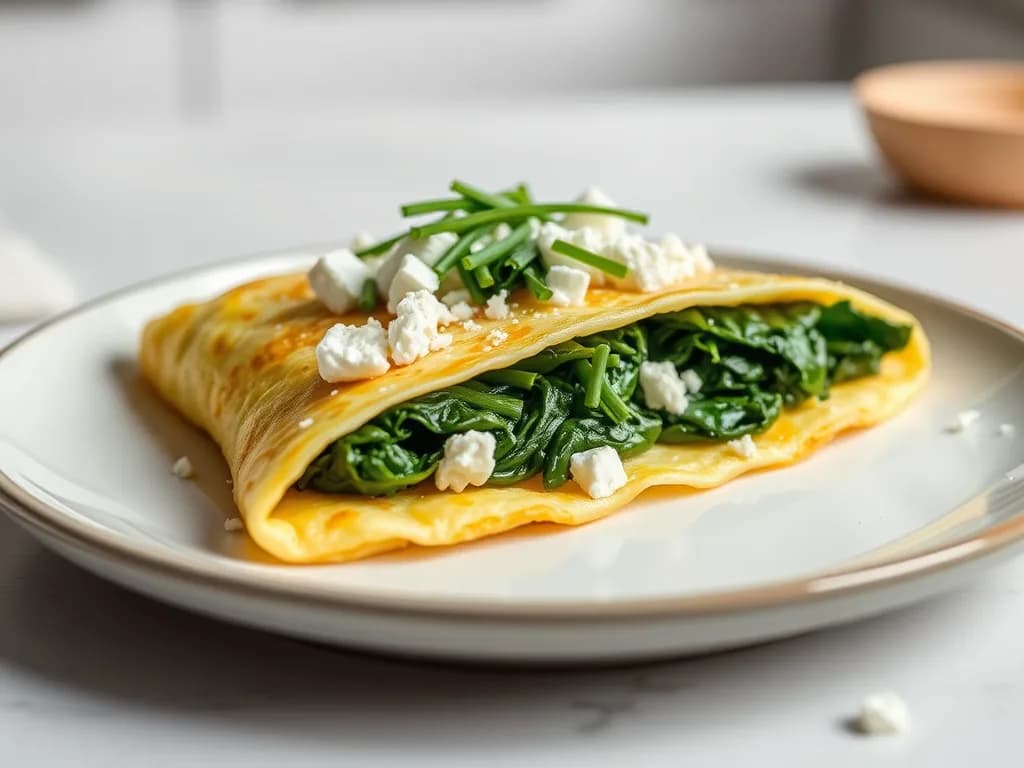 Fresh Spinach and Feta Omelet