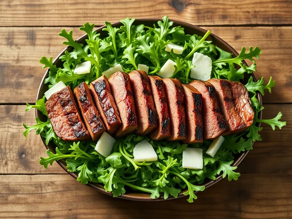 Grilled Steak with Peppery Arugula Salad