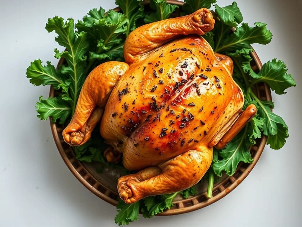 Herb-Roasted Chicken with Crispy Kale
