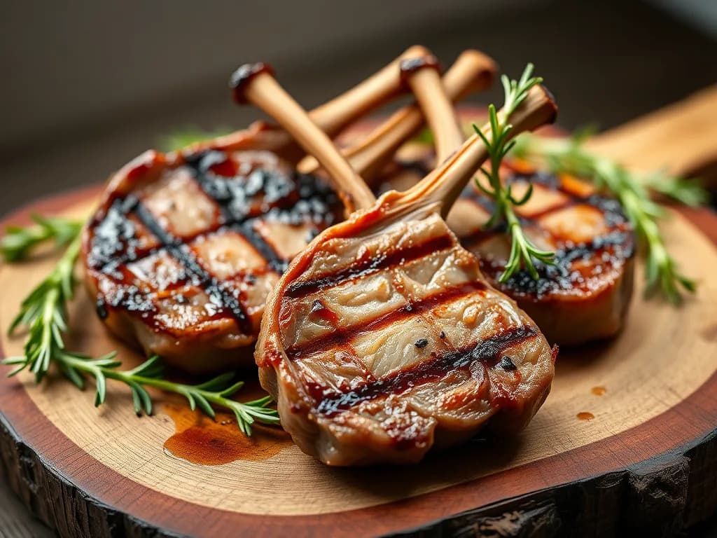 Grilled Lamb Chops with Roasted Garden Herbs
