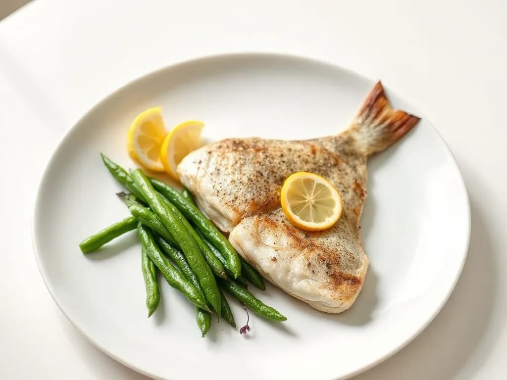 Simple Baked Trout with Lemon and Roasted Green Beans