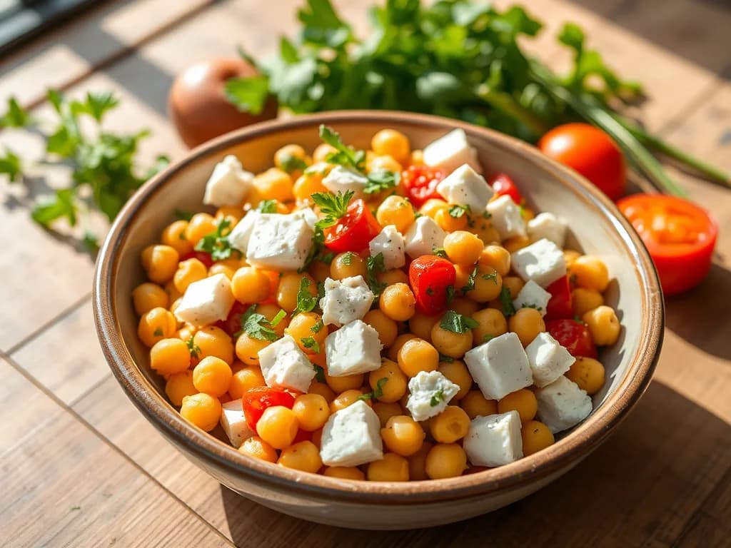 Mediterranean Chickpea and Feta Salad
