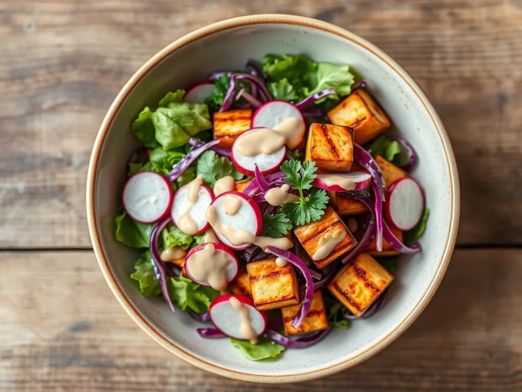 Grilled Miso Tofu Salad
