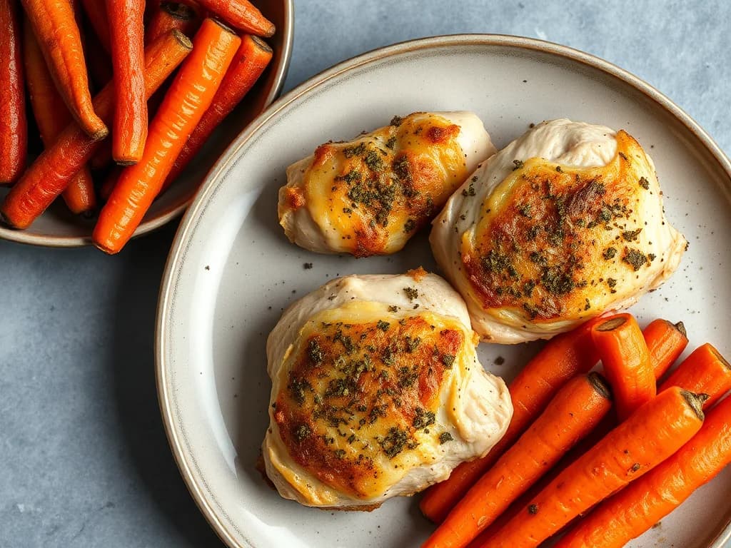 Herb-Crusted Chicken with Honey-Roasted Carrots