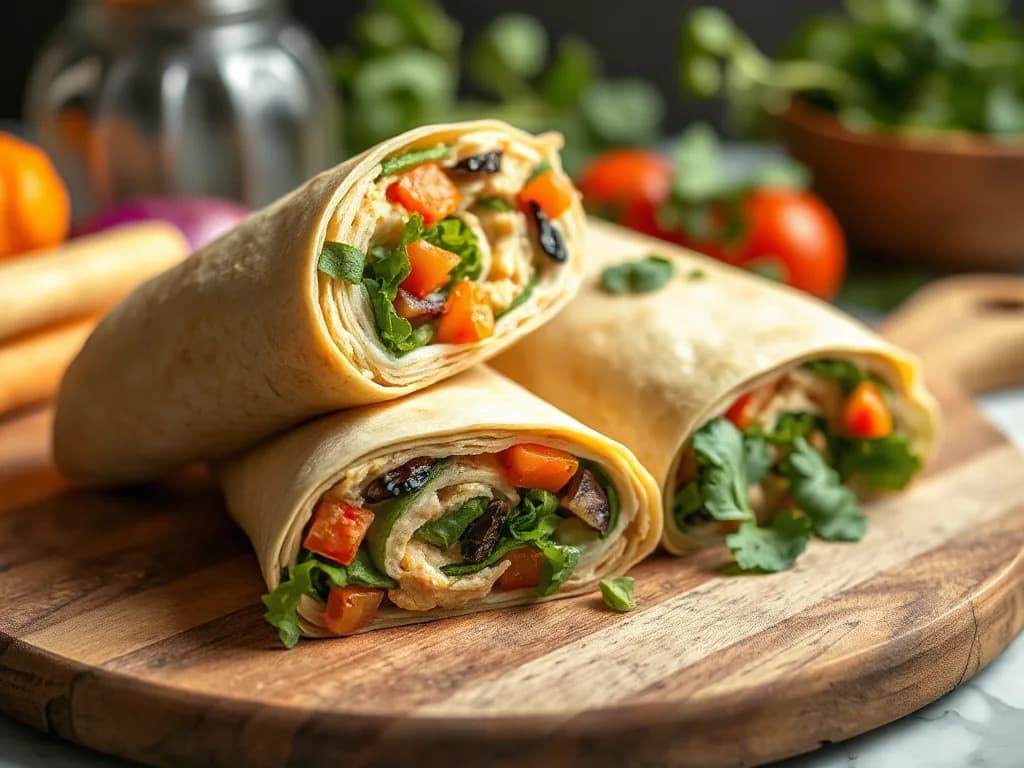 Fresh Sprouted Hummus & Veggie Wrap