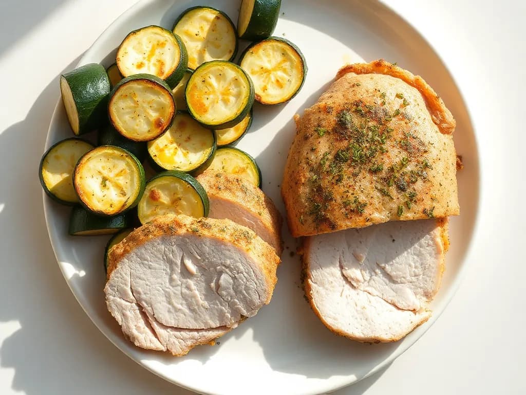 Herb-Roasted Turkey Breast with Garlic Zucchini