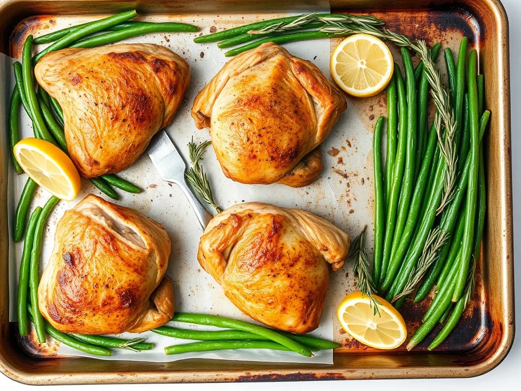 Herb-Roasted Chicken with Lemon Green Beans