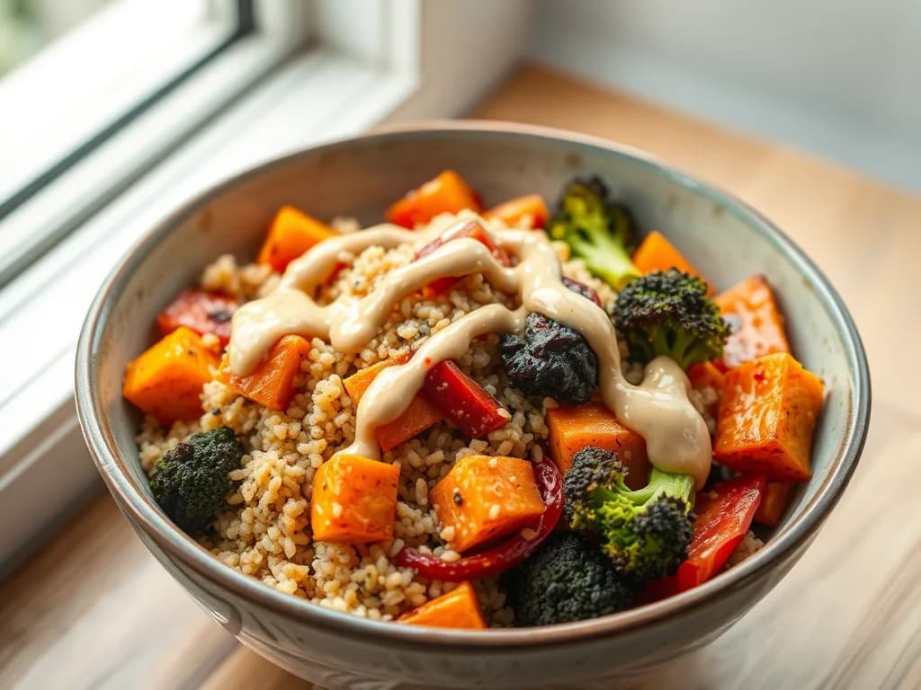 Hearty Quinoa and Roasted Vegetable Bowl