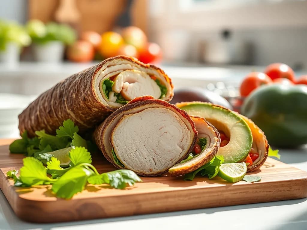 Fresh Turkey and Avocado Wrap with Honey-Mustard